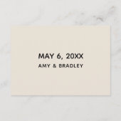 Casual handschrift eenvoudige bruiloft details crè informatiekaartje (Achterkant)