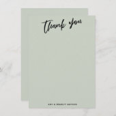 Casual handschrift Eenvoudige typografie Sage Gree Bedankkaart (Voorkant / Achterkant)