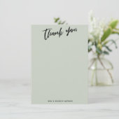 Casual handschrift Eenvoudige typografie Sage Gree Bedankkaart (Staand voorkant)