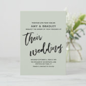 Casual handschrift Eenvoudige typografie Trouwwijz Kaart (Staand voorkant)