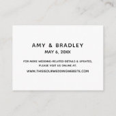 Casual handschrift, eenvoudige weddenschappen informatiekaartje (Achterkant)