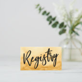 Casual Handschrift Geel Waterverf Gift Registry Informatiekaartje (Staand voorkant)
