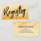 Casual Handschrift Geel Waterverf Gift Registry Informatiekaartje (Voorkant / Achterkant)