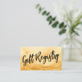 Casual Handschrift Geel Waterverf Gift Registry Informatiekaartje (Staand voorkant)