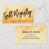 Casual Handschrift Geel Waterverf Gift Registry Informatiekaartje (Voorkant / Achterkant)