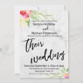 Casual handschrift geschilderde bloemen marmeren b kaart (Voorkant)