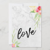 Casual handschrift geschilderde bloemen marmeren b kaart (Achterkant)