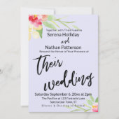 Casual handschrift geschilderde bloemenlavendelbru kaart (Voorkant)