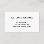 Casual handschrift Gold Typografie Cadeauregister Informatiekaartje (Achterkant)