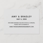 Casual handschrift grijs bruiloft accommodaties informatiekaartje (Achterkant)