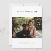 Casual handschrift Happy Howholidays Dog Christmas Feestdagenkaart (Voorkant)