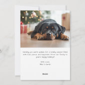 Casual handschrift Happy Howholidays Dog Christmas Feestdagenkaart (Achterkant)