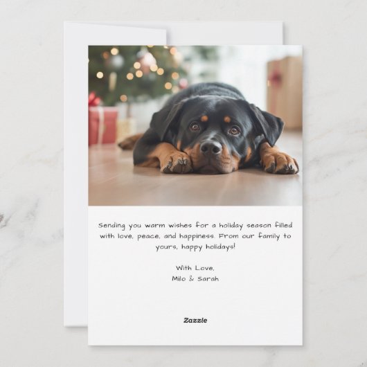 Casual handschrift Happy Howholidays Dog Christmas Feestdagenkaart (Achterkant)