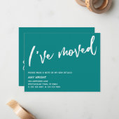 Casual handschrift Ik heb Bright Blauwgroen verpla Notitiekaartje (Voorkant / Achterkant in situ)