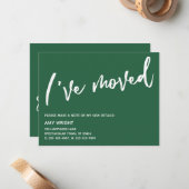 Casual handschrift Ik heb Dark Leaf Green verplaat Notitiekaartje (Voorkant / Achterkant in situ)