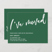 Casual handschrift Ik heb Dark Leaf Green verplaat Notitiekaartje (Voorkant / Achterkant)