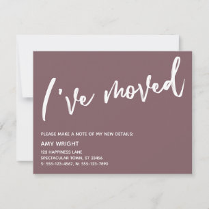 Casual handschrift Ik heb Dark Mauve Pink verplaat Notitiekaartje