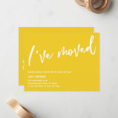 Casual handschrift Ik heb lichtgeel verplaatst Notitiekaartje (Voorkant / Achterkant in situ)