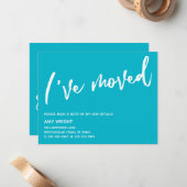 Casual handschrift Ik heb Scuba Blue & White verpl Notitiekaartje (Voorkant / Achterkant in situ)