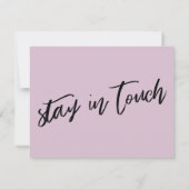 Casual handschrift Ik heb verplaatst Bord Mauve ro Notitiekaartje (Achterkant)