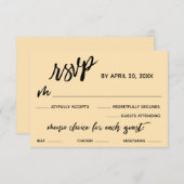 Casual Handschrift Menu Keuze Bleke Peach RSVP (Voorkant / Achterkant)