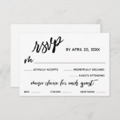 Casual Handschrift Menu Keuze Bruiloft (Voorkant / Achterkant)