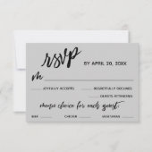 Casual Handschrift Menu Keuze Lichtgrijs RSVP (Voorkant)