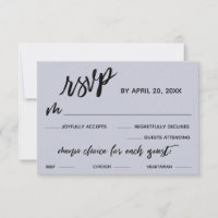 Casual Handschrift Menu Keuze Stoffig Blauw RSVP