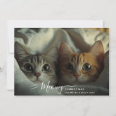 Casual handschrift Meowy Christmas Photo Overlay Feestdagenkaart (Voorkant)