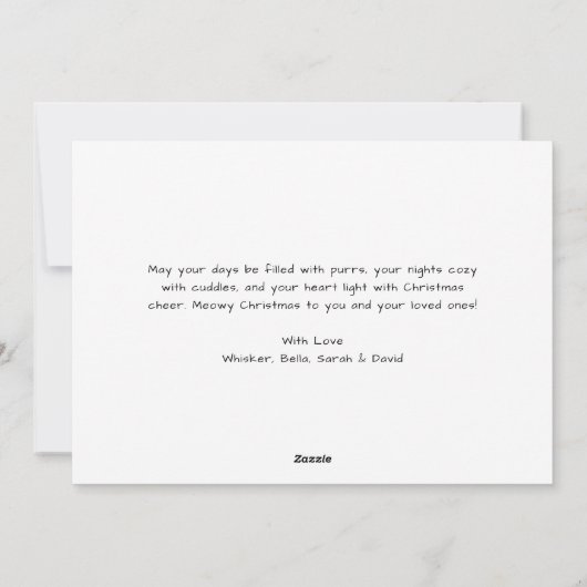 Casual handschrift Meowy Christmas Photo Overlay Feestdagenkaart (Achterkant)