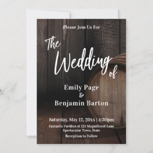 Casual handschrift met houtwijn Het huwelijk van Kaart