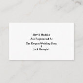 Casual handschrift met  zwarte kalligrafie informatiekaartje (Achterkant)