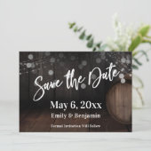 Casual handschrift Mousserende lichten Houden Barr Save The Date (Staand voorkant)