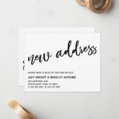 Casual Handschrift Nieuw Adres Aankondiging Kaart (Voorkant / Achterkant in situ)