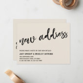 Casual handschrift Nieuw adres crème aankondiging (Voorkant / Achterkant in situ)