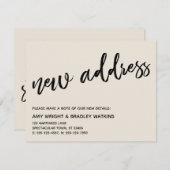 Casual handschrift Nieuw adres crème aankondiging (Voorkant / Achterkant)