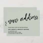 Casual Handschrift Nieuw adres Sage Aankondiging (Voorkant / Achterkant)