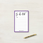 Casual handschrift om te doen lijst Paarse en witt Post-it® Notes (Op bureau)