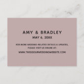 Casual Handschrift Roos Bruiloft Accommodaties Informatiekaartje (Achterkant)