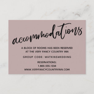 Casual Handschrift Roos Bruiloft Accommodaties Informatiekaartje