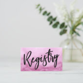 Casual Handschrift Roze Waterverf Gift Registry Informatiekaartje (Staand voorkant)