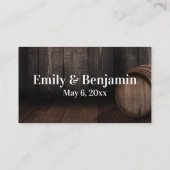 Casual handschrift Rsvp Online over Wooden Barrel Informatiekaartje (Achterkant)