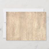 Casual handschrift rustieke houten bruiloft typogr save the date (Achterkant)