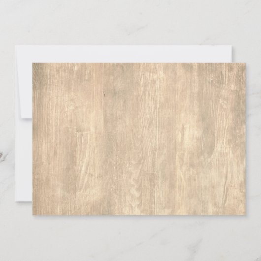 Casual handschrift rustieke houten bruiloft typogr save the date (Achterkant)