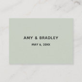 Casual handschrift Sage Green bruiloft receptie Informatiekaartje (Achterkant)