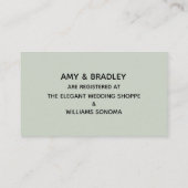Casual handschrift Sage Green Gift Registry Informatiekaartje (Achterkant)