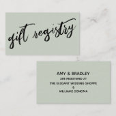 Casual handschrift Sage Green Gift Registry Informatiekaartje (Voorkant / Achterkant)