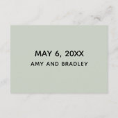 Casual handschrift Sage Green Wedding Website Informatiekaartje (Achterkant)