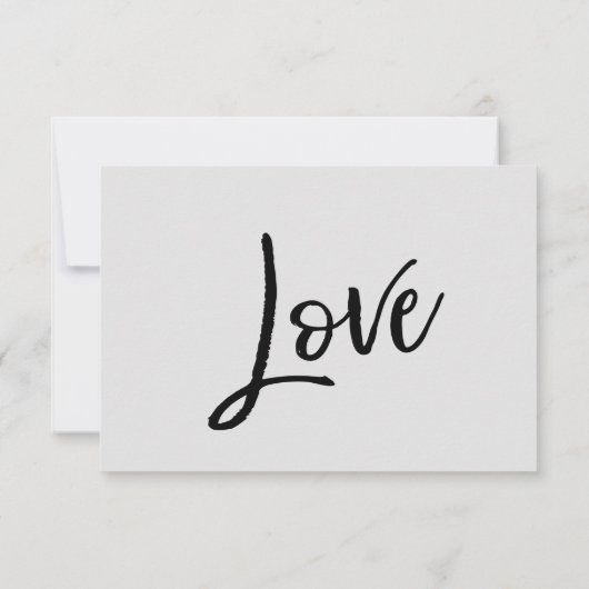 Casual handschrift script grijs bruiloft RSVP kaartje (Achterkant)