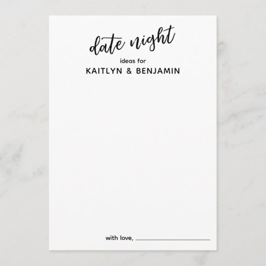 Casual Handschrift Typografie Datum Nacht Ideeën Advieskaart (Voorkant)